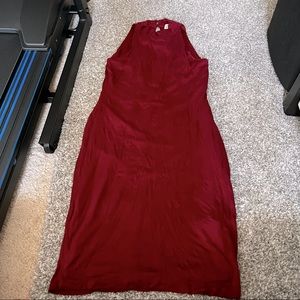 Maroon high neck bodycon dress M